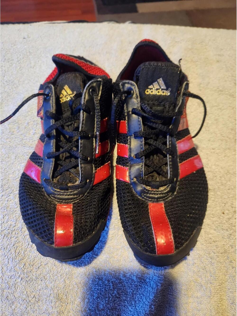 Adidas Adizero Mens 9M Athletic Running Shoes Sneakers Red White Black G12991